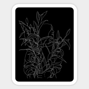 Girl with lillies Sticker